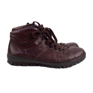 Prada dark brown leather boots